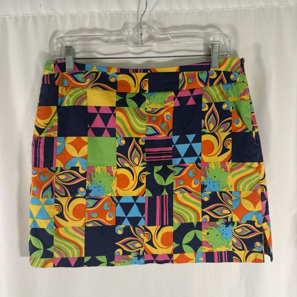 LoudMouth Ladies Golf Skort Skirt Women's 6 Lined Pockets Zip Side Multicolor